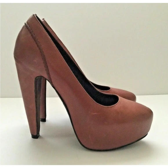 ELIZABETH AND JAMES 'Blink' Sz 5 Pink Mauve Leather Hidden Platform 5 1/4" Heel - Picture 3 of 12